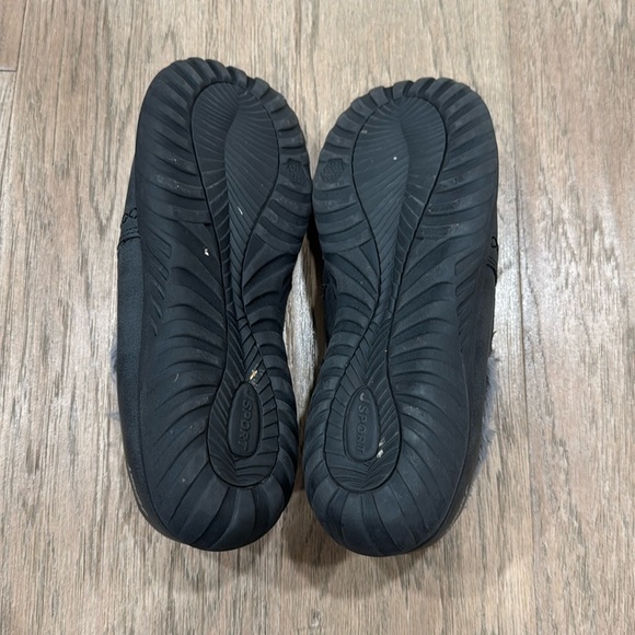 J Sport Shoes Womens 7.5M Willa Faux Fur Trim Slip On S2WLA01 Gray Suede Comfort - Picture 7 of 8